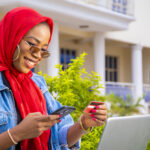 woman sending money